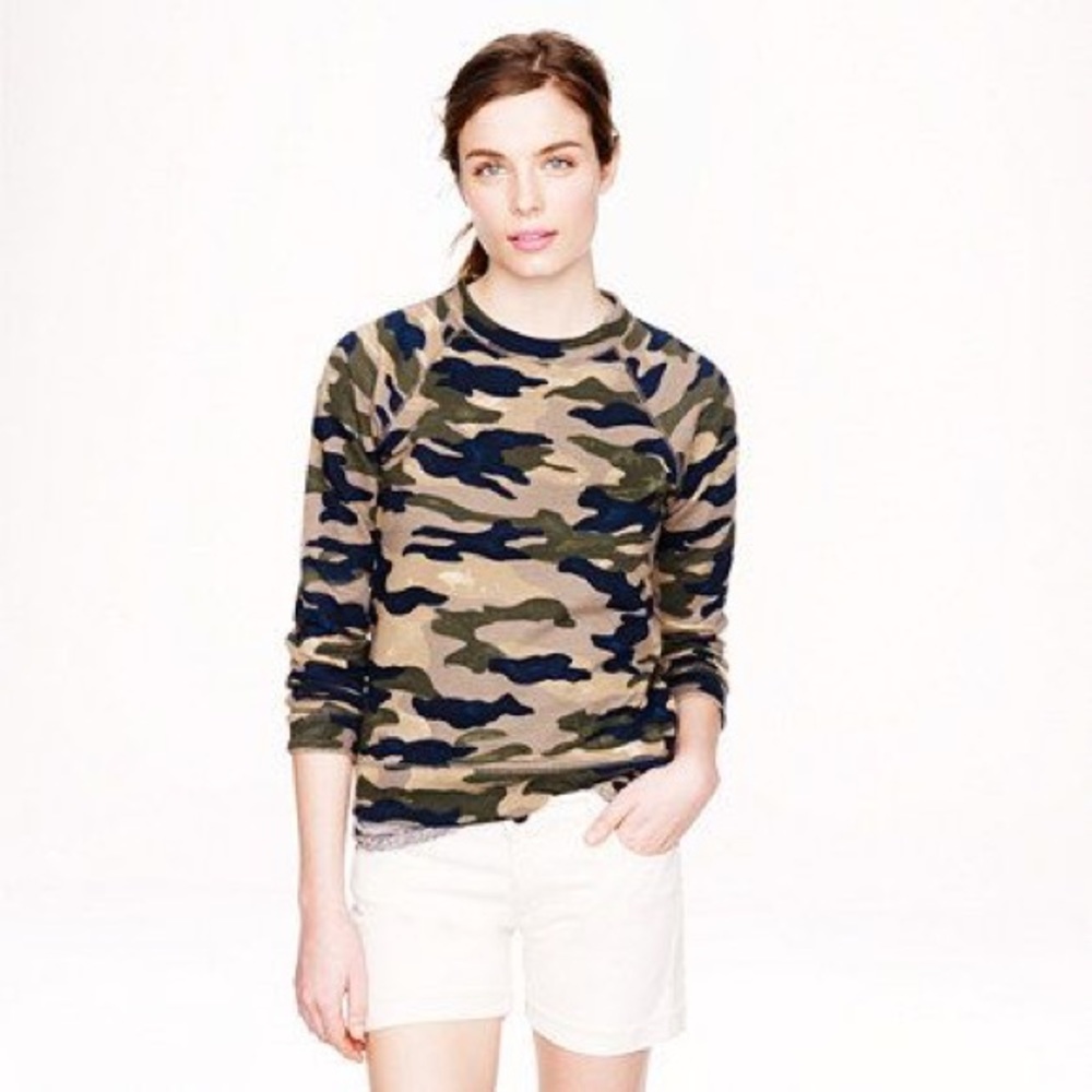 Jcrew camouflage sweatshirt, sz xs